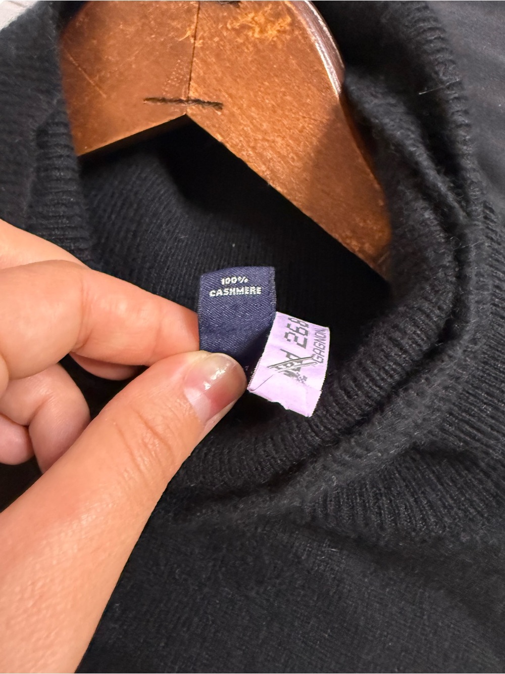 Lands' End Black Cashmere Turtleneck Sweater - Picture 4 of 4